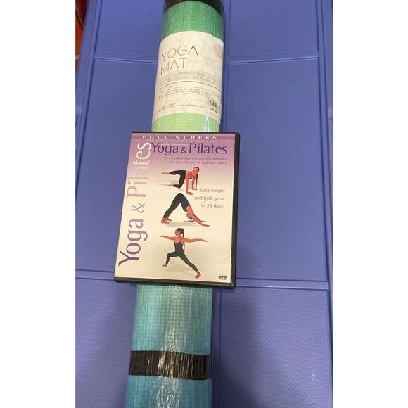 Yoga Lightweight Mat Non-Slip With Carry Strap 24”x 68”plus Yoga And Pilates DVD - Picture 1 of 9